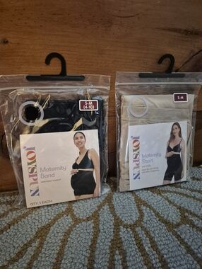 NEW Lot Of 2 Joyspun Intimates, Maternity Band & Short Size Sm - Black and Beige